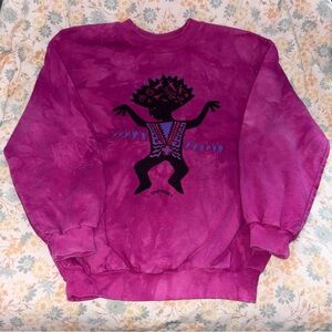90s Dagoli Canada Ancient Cave Art Tie Dye Sweatshirt